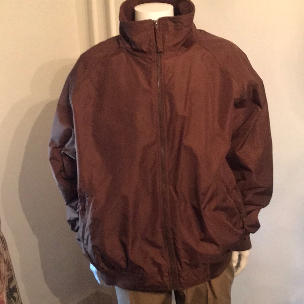 Men 3XL brown port authority puff jacket/coat has fleece inter body